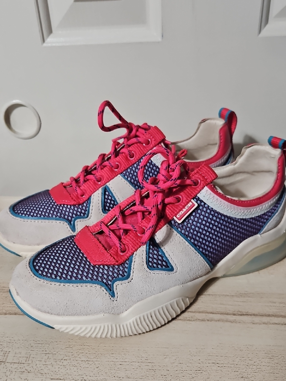 Coach Women's Sneakers in Fuchsia, Purple, White